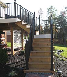 deck stairs and railing
